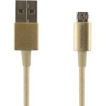 USB A / microUSB Cable 2.1A 90cm Keyring format Metal Gold