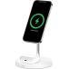 Station de charge sans fil 15W Qi Stand 2 zones iPhone + Airpods + Chargeur Blanc