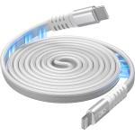 Câble Renforcé Magnétique USB C / Lightning 3A 1.2m PD 60W Blanc + Garantie à vie
