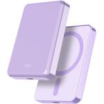 Powerbank sans fil MagSafe 5000mAh 1 port USB C 15W Qi M&eacute;tal Violet + Garantie &agrave; vie