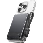 Powerbank sans fil MagSafe MagPro Slim 5000mAh 1 port USB C 15W Qi Stand + C&acirc;ble attach&eacute; Noir